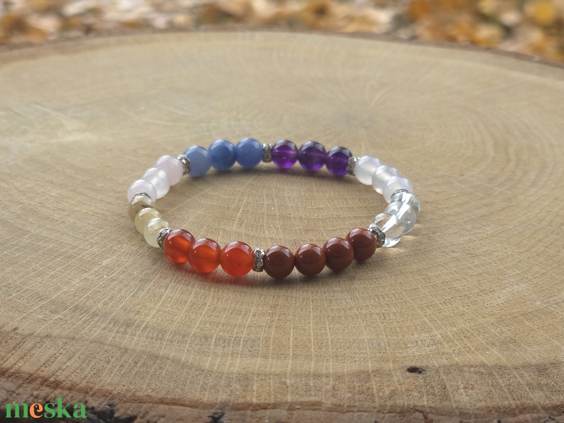 8 csakra harmonizáló programozott kristálykarkötő  /8cs23 - ékszer - karkötő - ásványkarkötő - Meska.hu