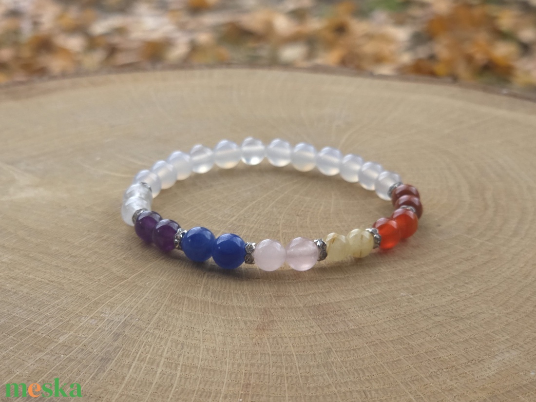 8 csakra harmonizáló programozott kristálykarkötő /8cs1 - ékszer - karkötő - ásványkarkötő - Meska.hu