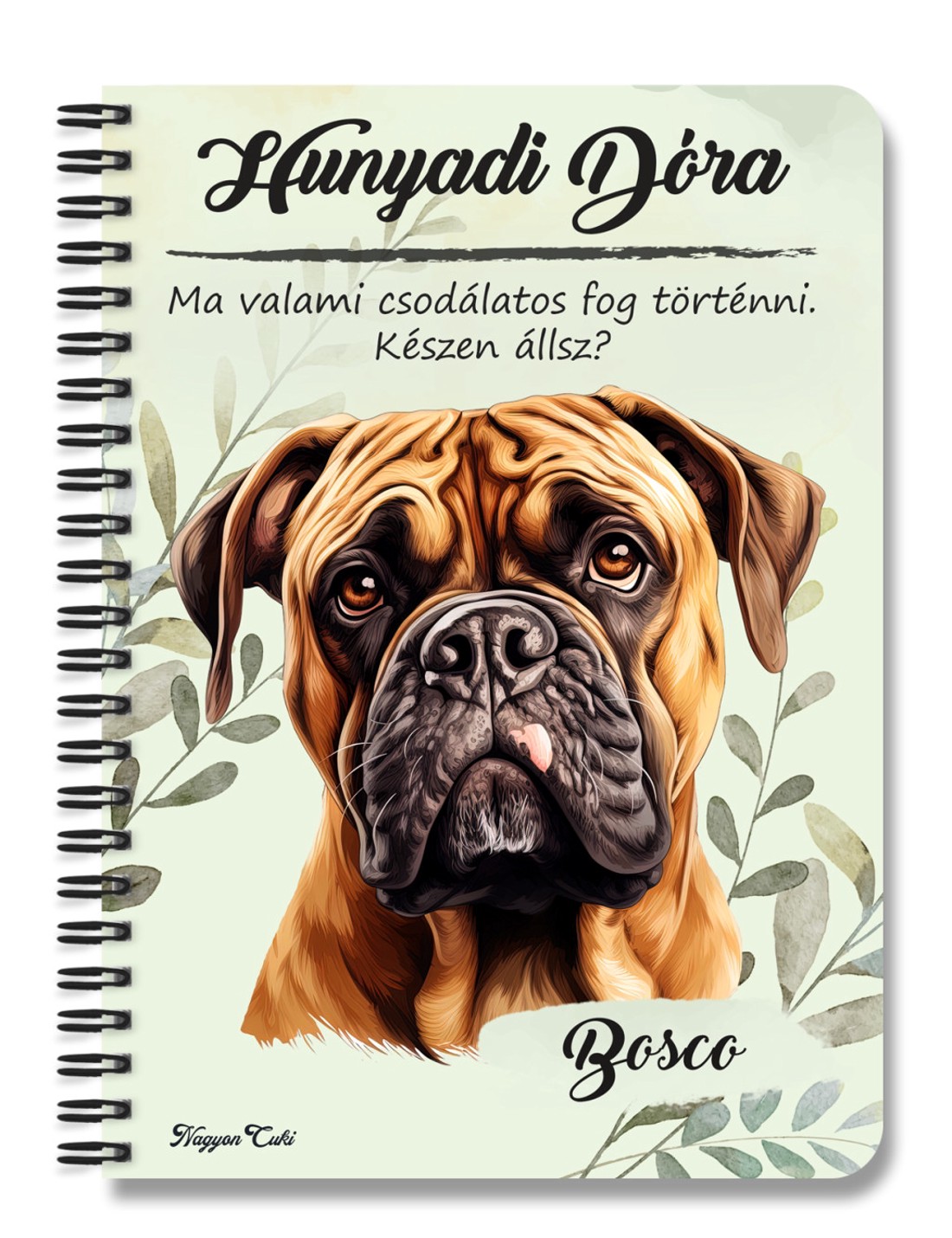 Személyre szabható - Bullmasztiff portré mintás A6-os füzet - otthon & életmód - papír, írószer - jegyzetfüzet & napló - Meska.hu