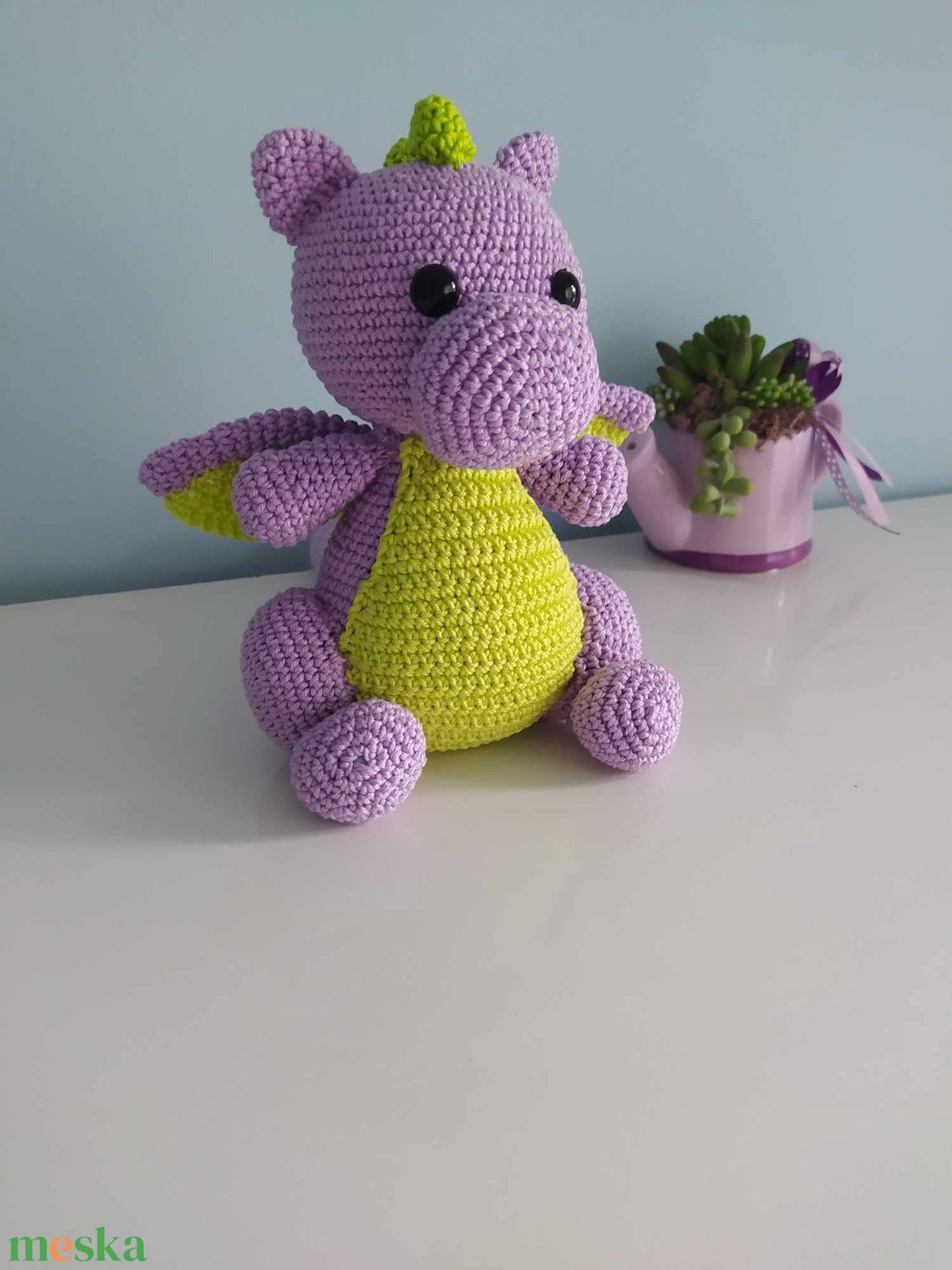 Horgolt sárkány - játék & sport - plüssállat & játékfigura - plüss sárkány - Meska.hu