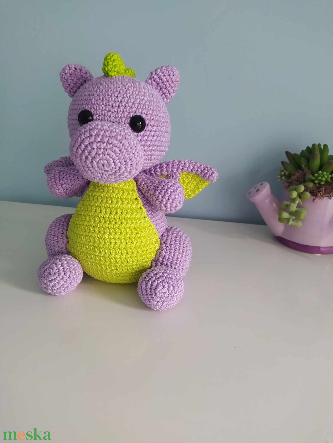 Horgolt sárkány - játék & sport - plüssállat & játékfigura - plüss sárkány - Meska.hu