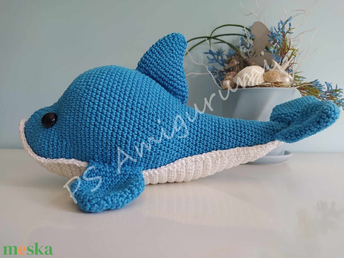 30 centis horgolt delfin - játék & sport - plüssállat & játékfigura - más figura - Meska.hu