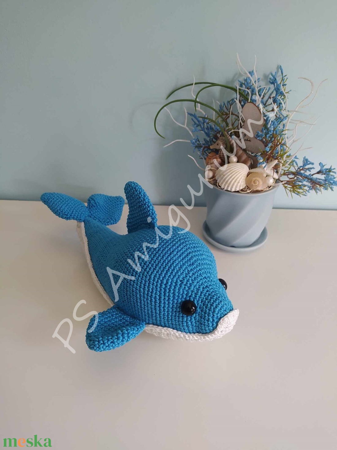 30 centis horgolt delfin - játék & sport - plüssállat & játékfigura - más figura - Meska.hu