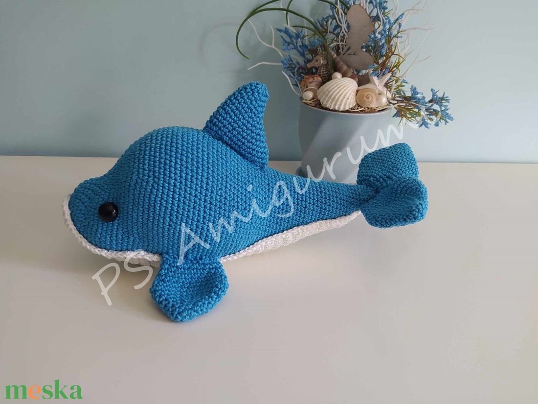 30 centis horgolt delfin - játék & sport - plüssállat & játékfigura - más figura - Meska.hu