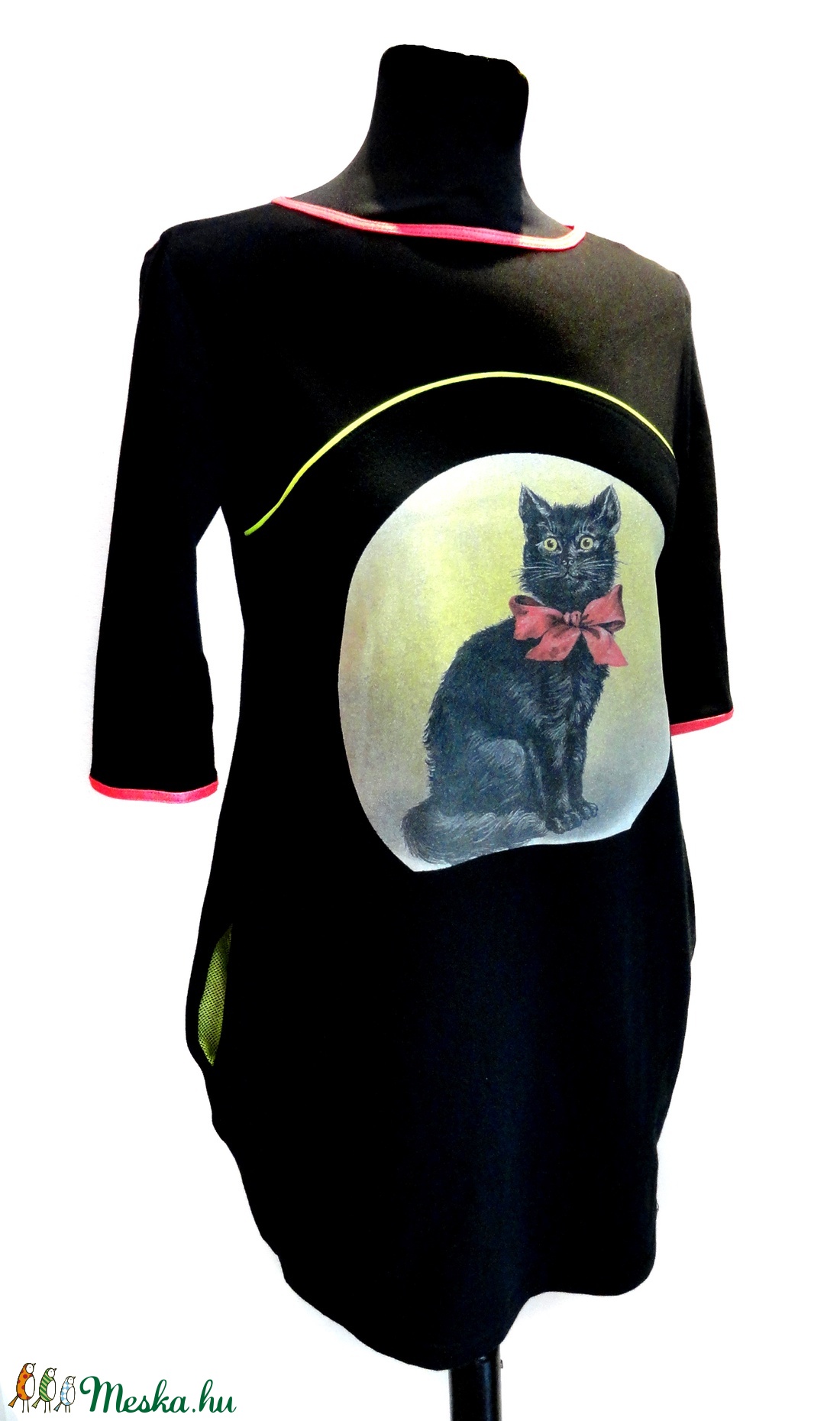 Masnis macska zsebes felső - ruha & divat - női ruha - ruha - Meska.hu