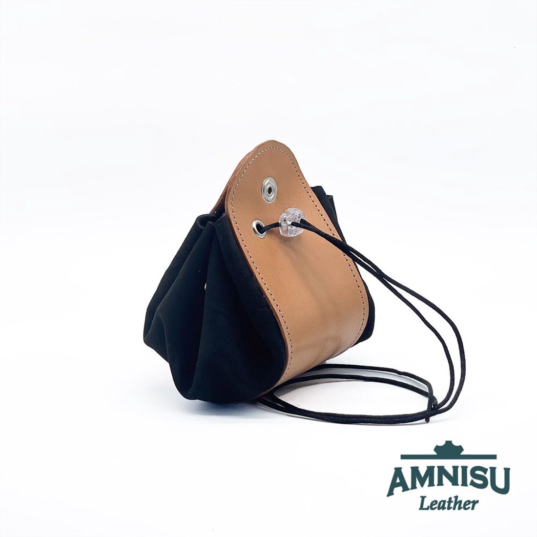 Bézs - gyűrt fekete bőr 2in1 szütyő és kockatálca M3019-8019 - játék & sport - szerepjáték - Meska.hu