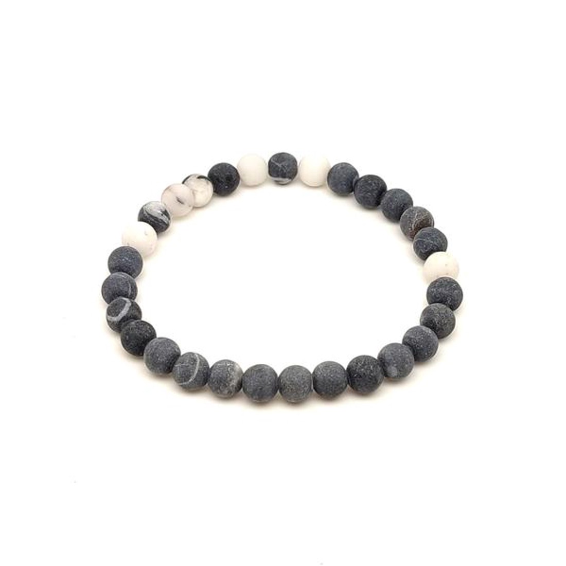 Jáspis zebra matt ásvány karkötő golyós 6mm - ékszer - karkötő - ásványkarkötő - Meska.hu