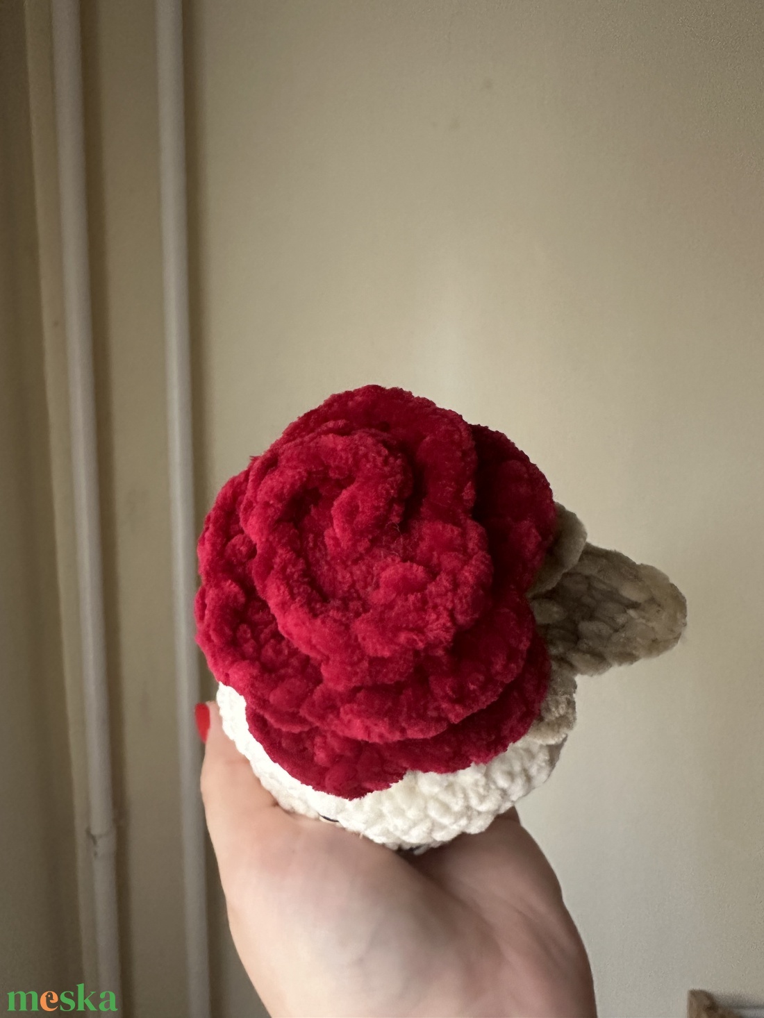 Horgolt cserepes rózsa - otthon & életmód - virágdekoráció - virágdíszek - virágdísz kaspóban - Meska.hu