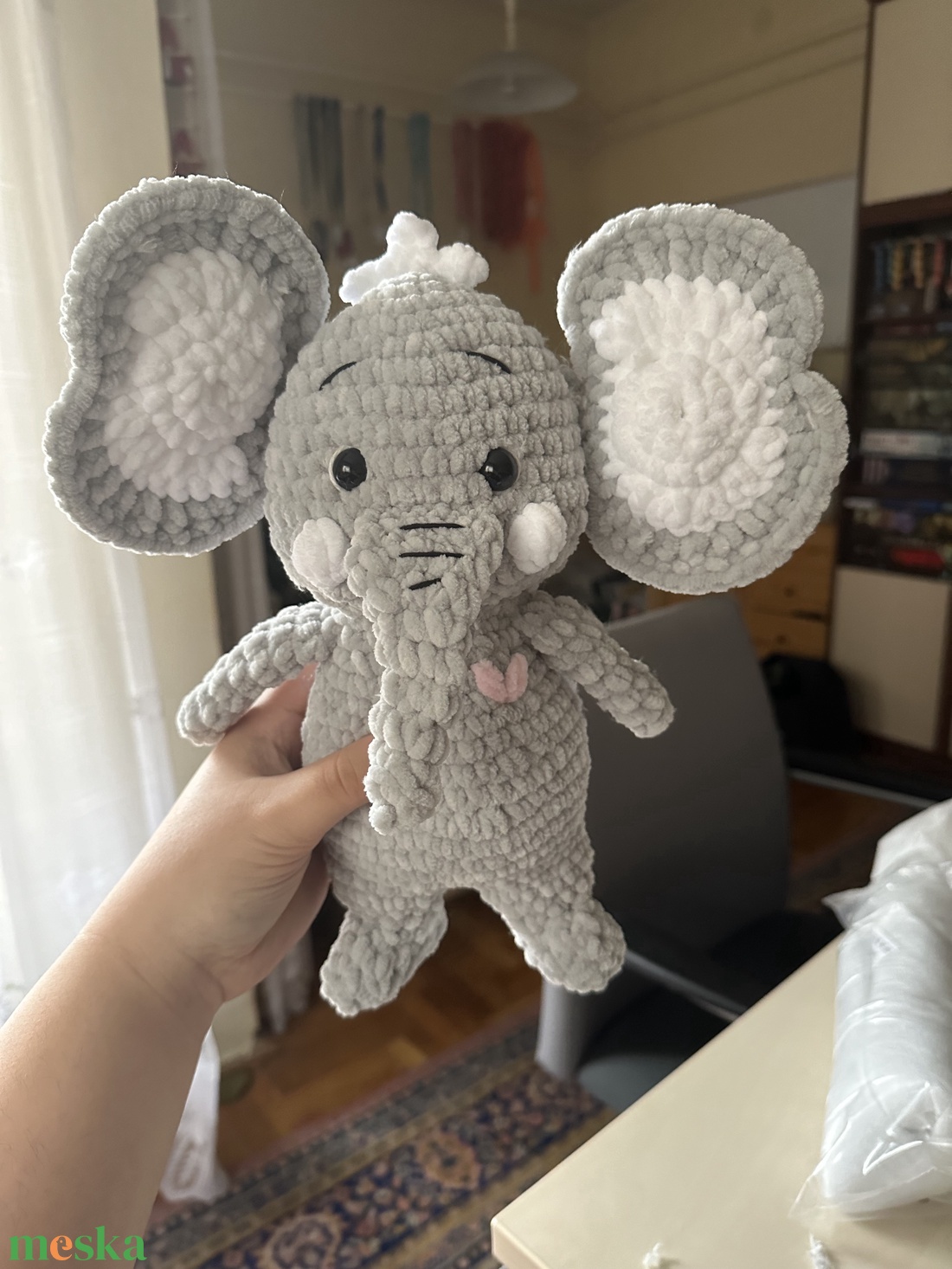 Horgolt elefánt - játék & sport - plüssállat & játékfigura - elefánt - Meska.hu