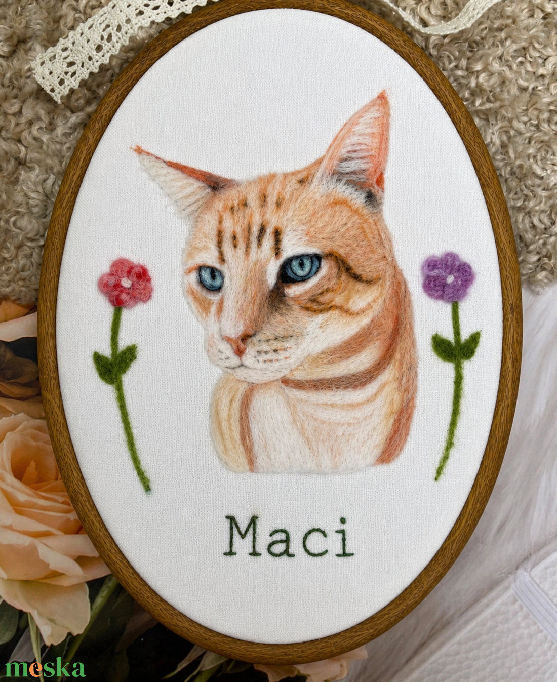 Egyedi nemezelt kutya / macska miniatűr � személyre szabott ajándék - művészet - textilkép - nemezelt - Meska.hu