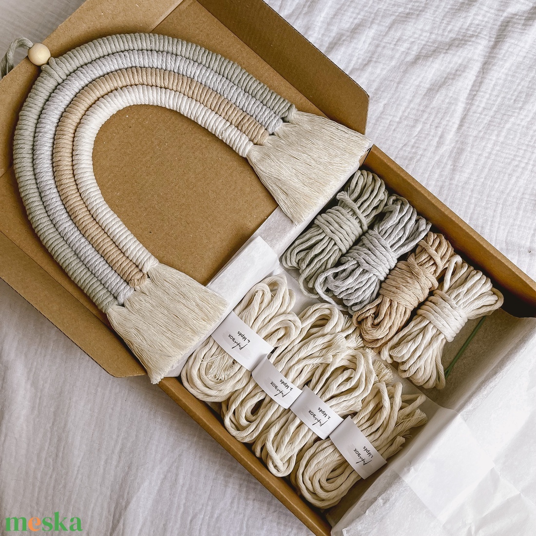 puhiBox makramé szivárvány készítő DIY csomag - diy (csináld magad) - egységcsomag - Meska.hu