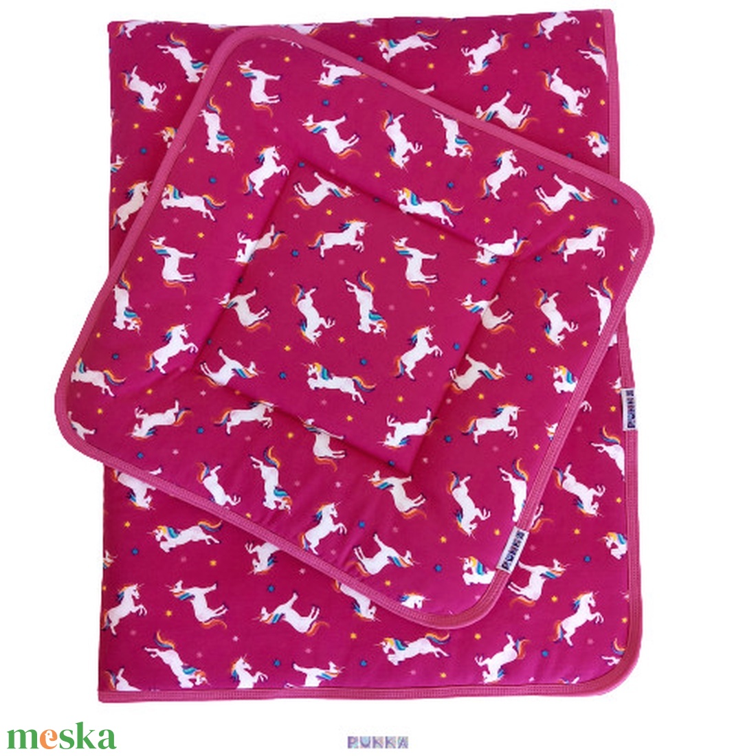 Ovis ágynemű szett töltettel unikornis pink - játék & sport - ovis felszerelés - ovis ágynemű - Meska.hu