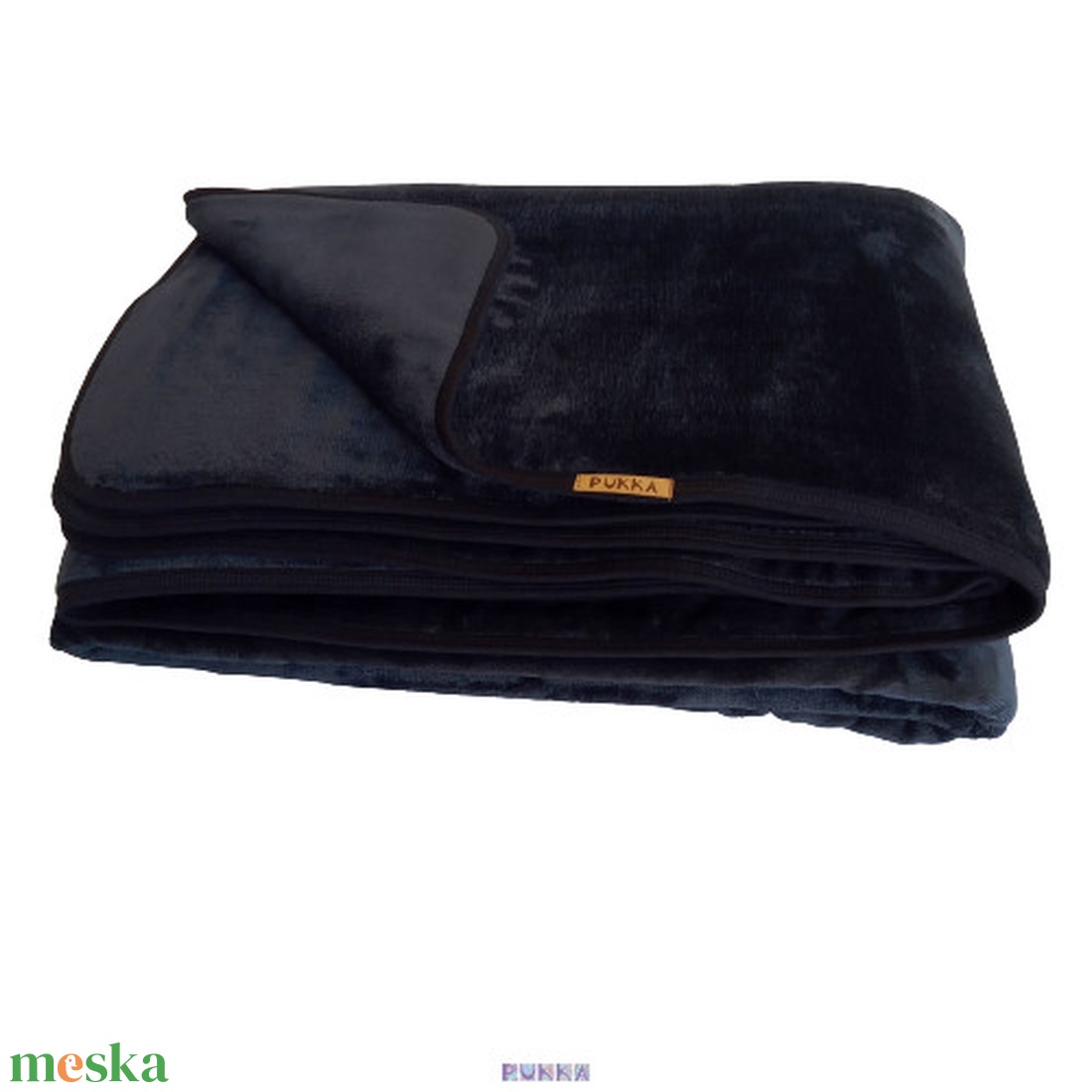 Meleg duplafalú fekete Fleece takaró - otthon & életmód - lakástextil - felnőtt takaró, pléd - Meska.hu