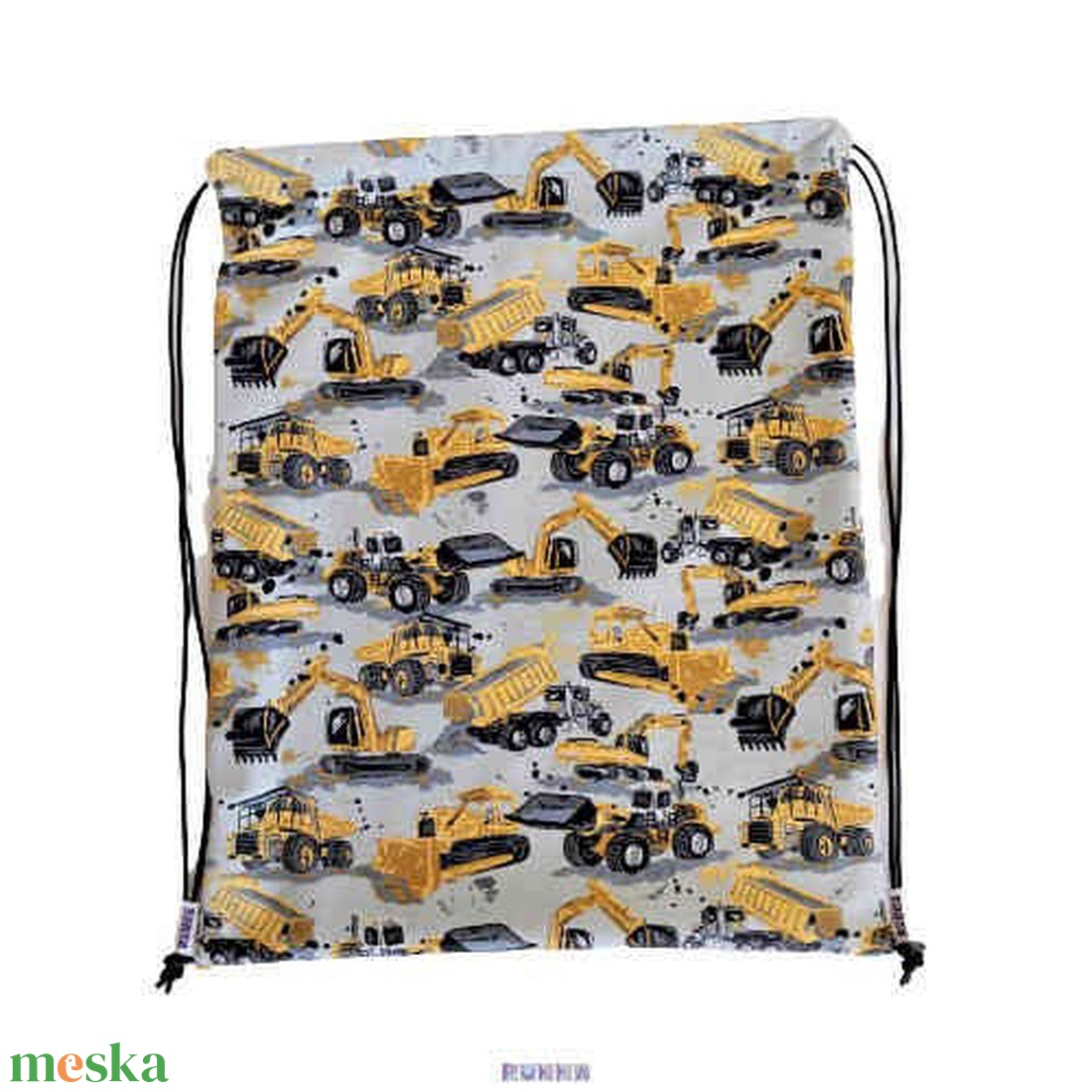 Tornazsák vízálló béléssel munkagépek - játék & sport - ovis felszerelés - ovis tornazsák - Meska.hu