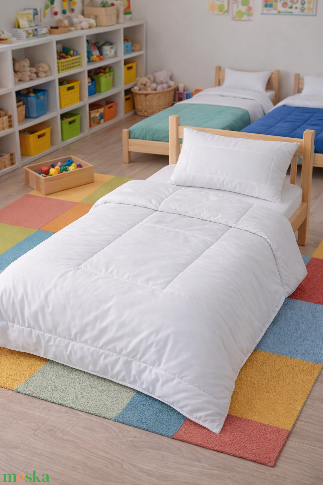 Gyerekpaplan fejpárnával 90x140 fehér - játék & sport - ovis felszerelés - ovis ágynemű - Meska.hu