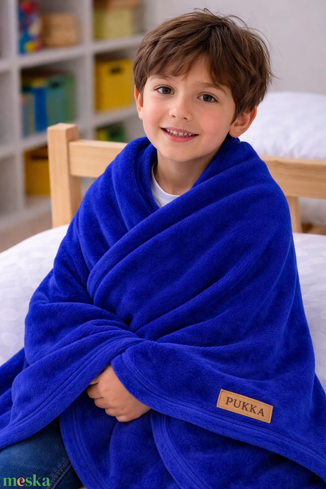 Meleg takaró óvodába királykék - baba - mama - baba ágynemű - babatakaró, gyerek pléd - Meska.hu