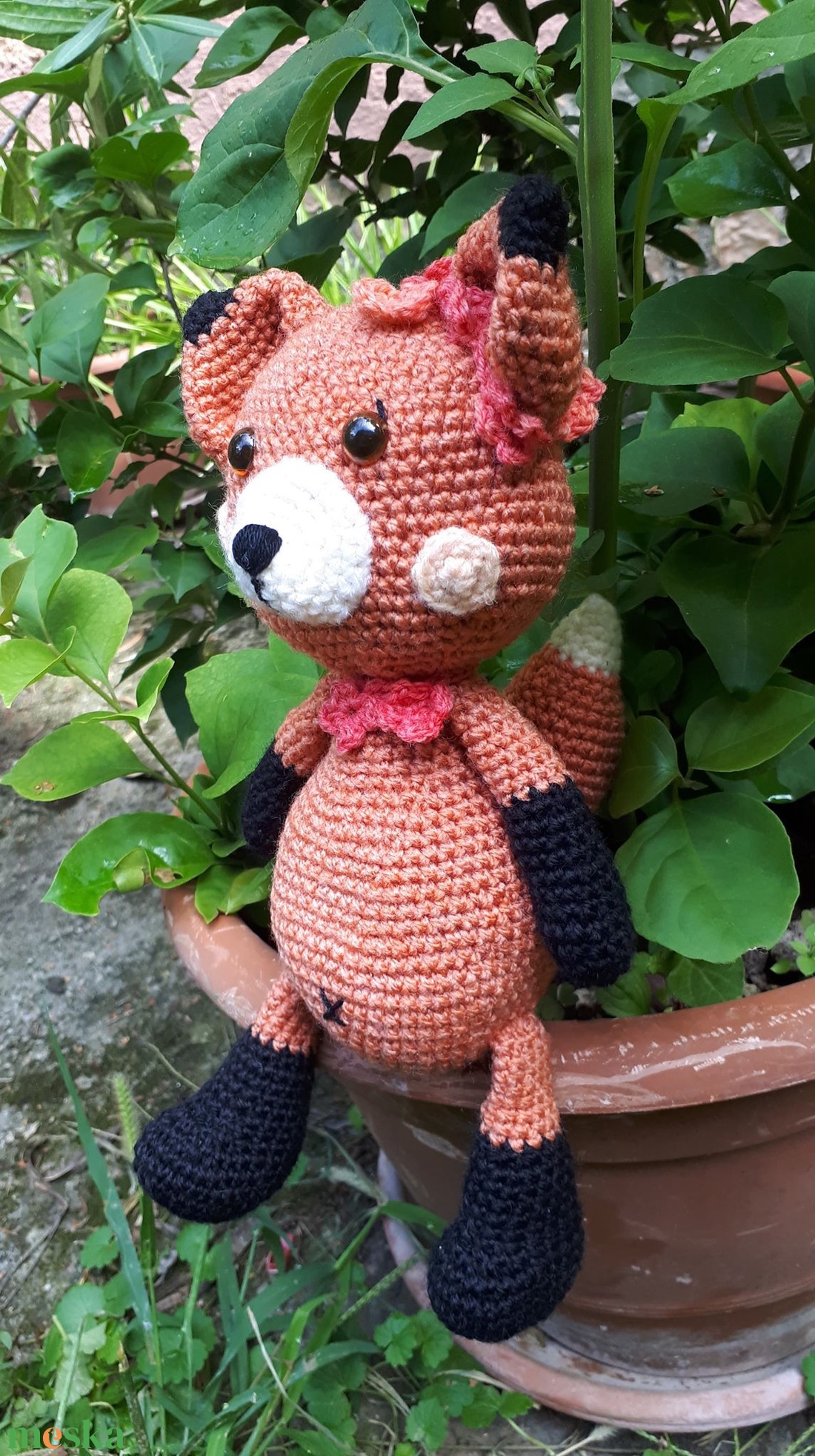 róka amigurumi technikával - játék & sport - plüssállat & játékfigura - róka - Meska.hu