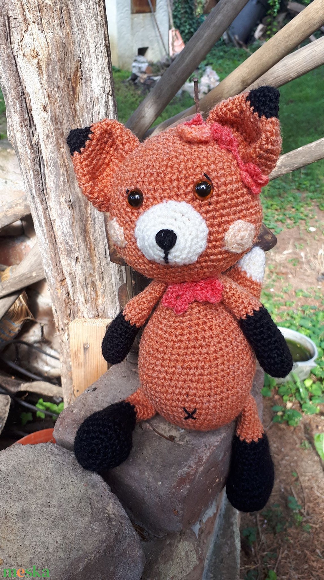 róka amigurumi technikával - játék & sport - plüssállat & játékfigura - róka - Meska.hu