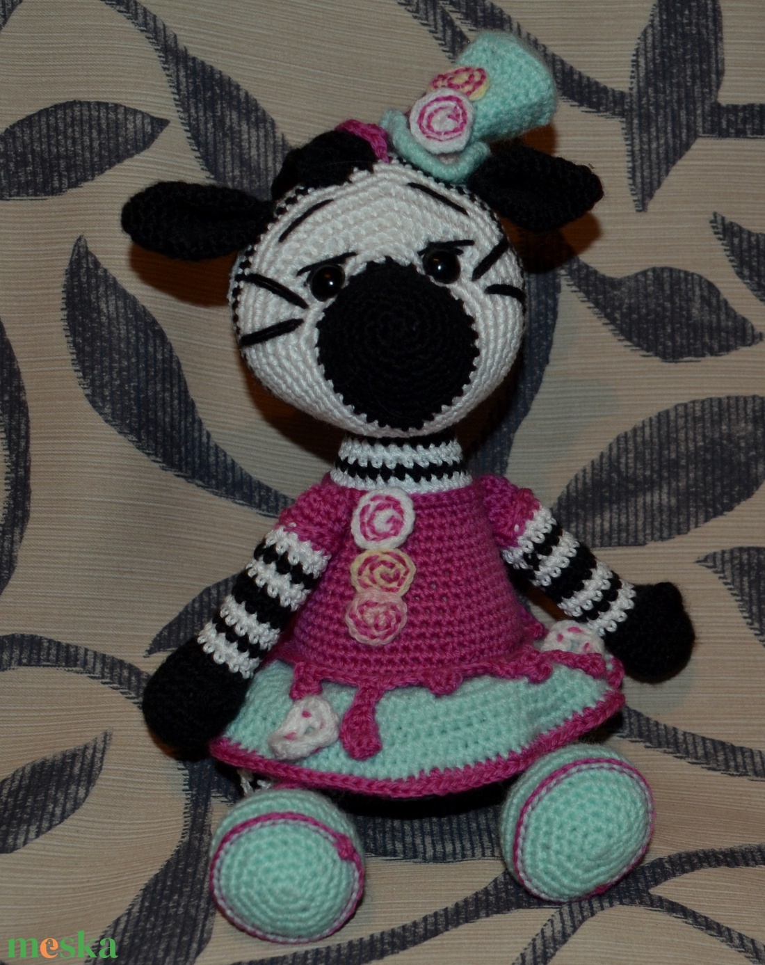 Steampunk stílusú zebra amigurumi technikával - játék & sport - plüssállat & játékfigura - más figura - Meska.hu