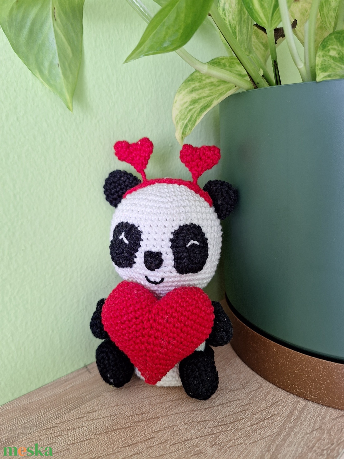 Horgolt panda - játék & sport - plüssállat & játékfigura - más figura - Meska.hu