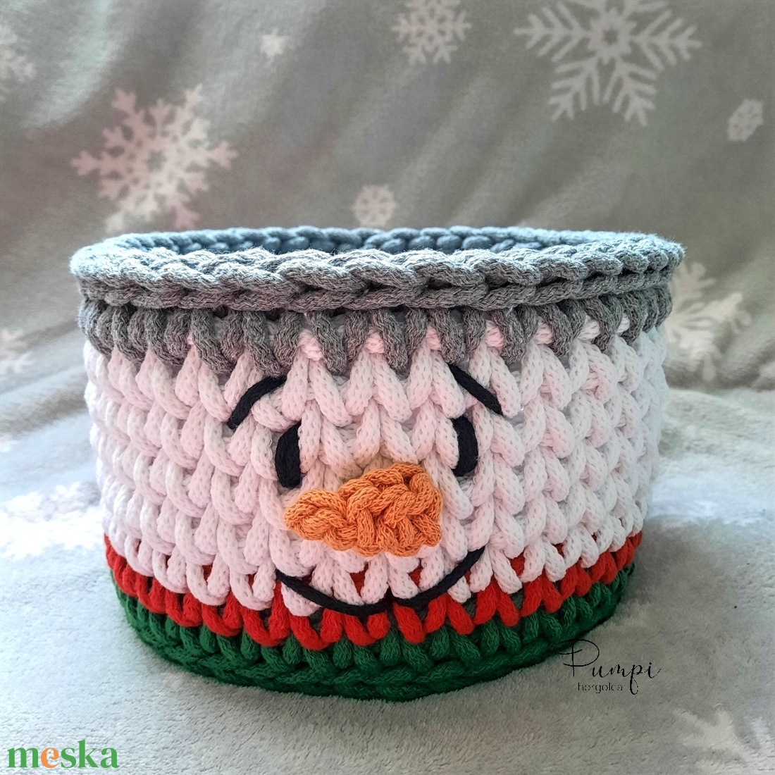 Hóember kosár - karácsony - karácsonyi lakásdekoráció - ünnepi asztaldekoráció - Meska.hu Hóember kosár - karácsony - karácsonyi lakásdekoráció - ünnepi asztaldekoráció - Meska.hu