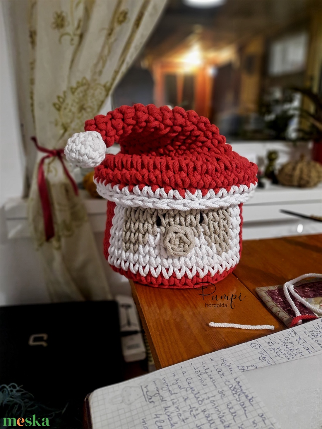 Mikulás kosár - karácsony - mikulás - mikulás beltéri dekoráció - Meska.hu Mikulás kosár - karácsony - mikulás - mikulás beltéri dekoráció - Meska.hu