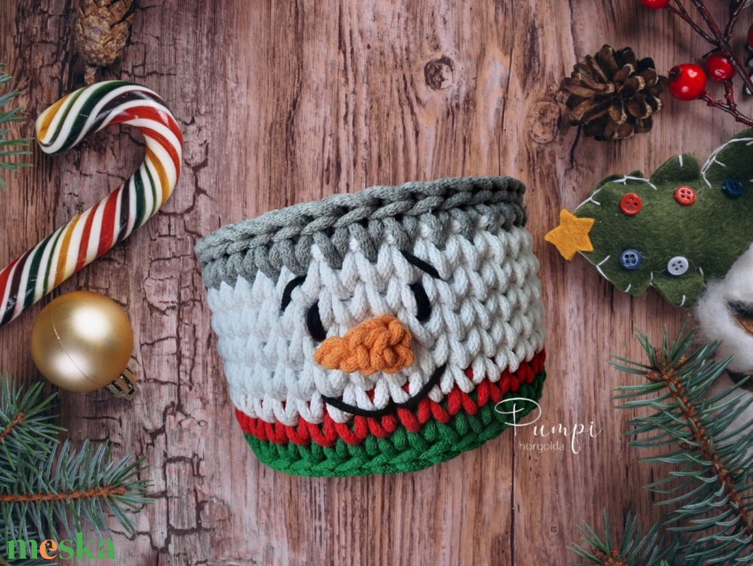 Hóember kosár - karácsony - karácsonyi lakásdekoráció - ünnepi asztaldekoráció - Meska.hu Hóember kosár - karácsony - karácsonyi lakásdekoráció - ünnepi asztaldekoráció - Meska.hu