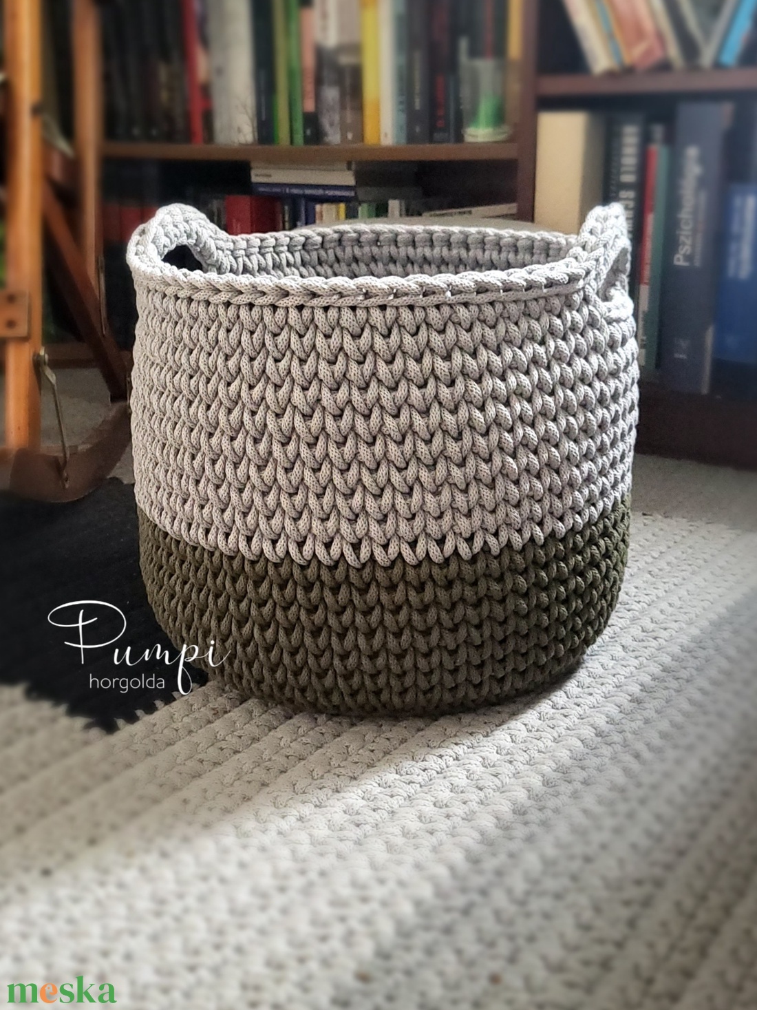 Óriás horgolt kosár - otthon & életmód - tárolás & rendszerezés - tárolókosár - Meska.hu