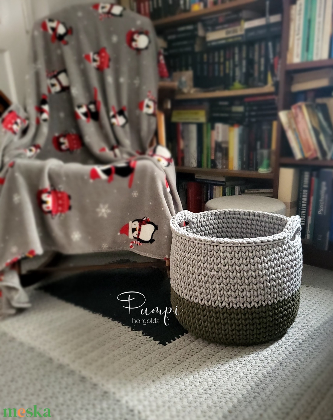Óriás horgolt kosár - otthon & életmód - tárolás & rendszerezés - tárolókosár - Meska.hu