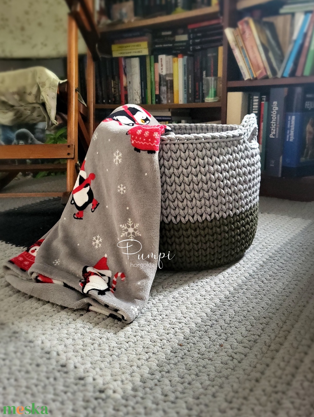 Óriás horgolt kosár - otthon & életmód - tárolás & rendszerezés - tárolókosár - Meska.hu