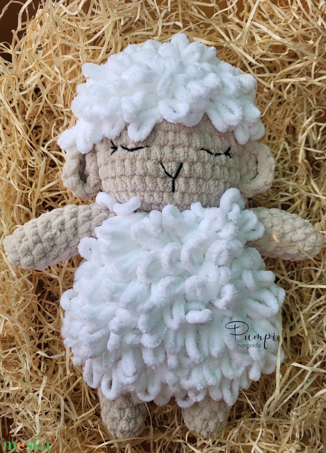 Horgolt bari, bárány - játék & sport - plüssállat & játékfigura - plüss bárány - Meska.hu
