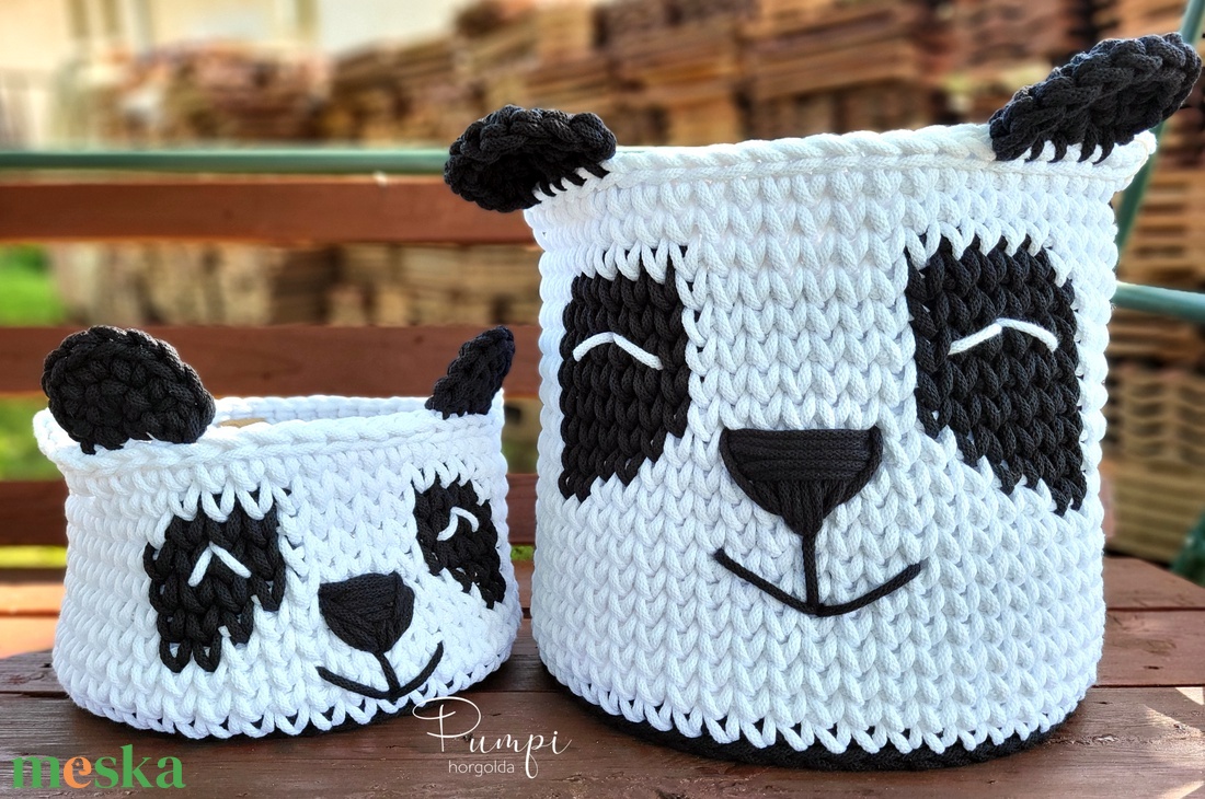 Panda tároló - otthon & életmód - tárolás & rendszerezés - tárolókosár - Meska.hu