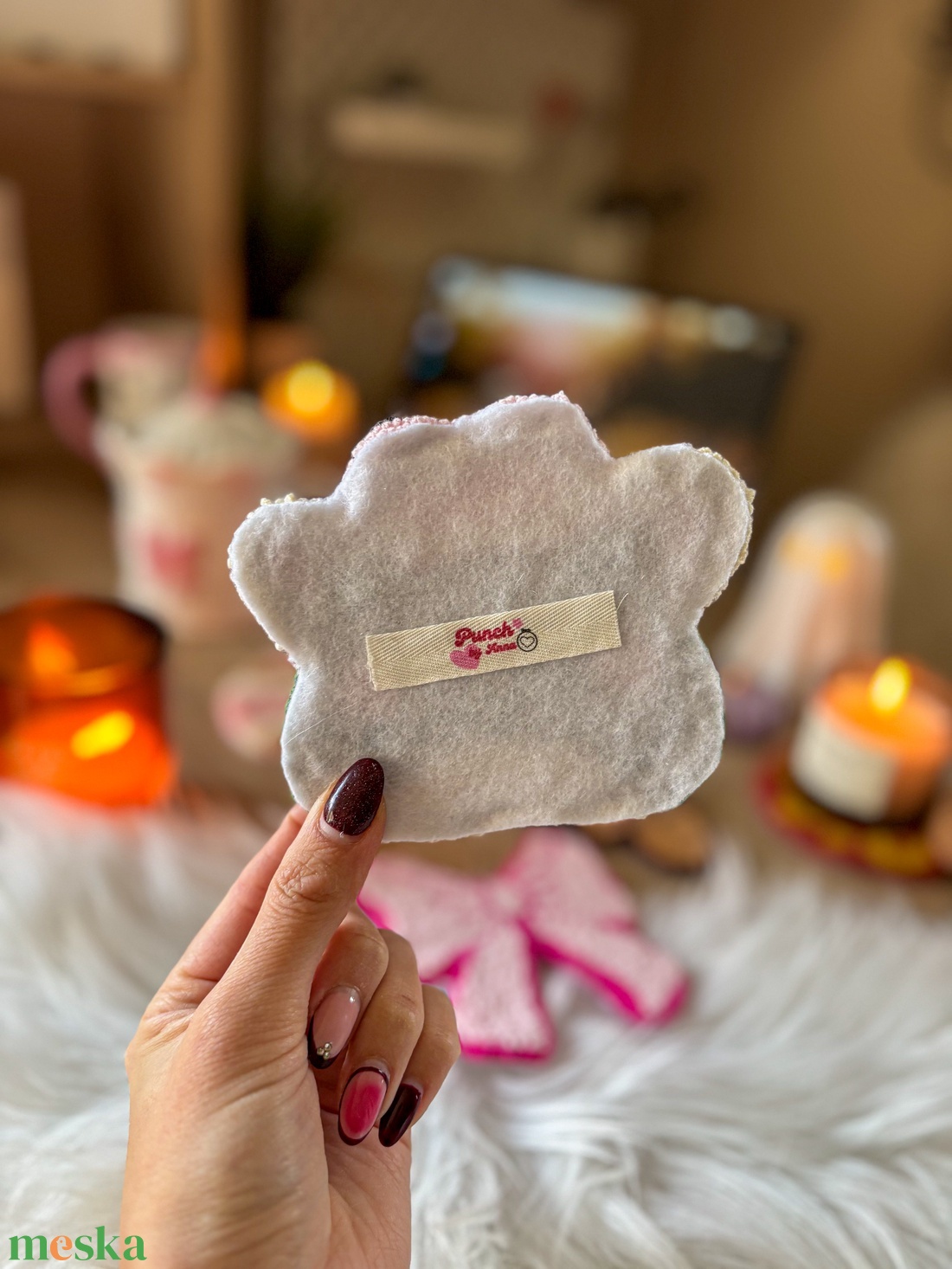 hímzett poháralátét, Béka - otthon & életmód - dekoráció - dísztárgy - Meska.hu