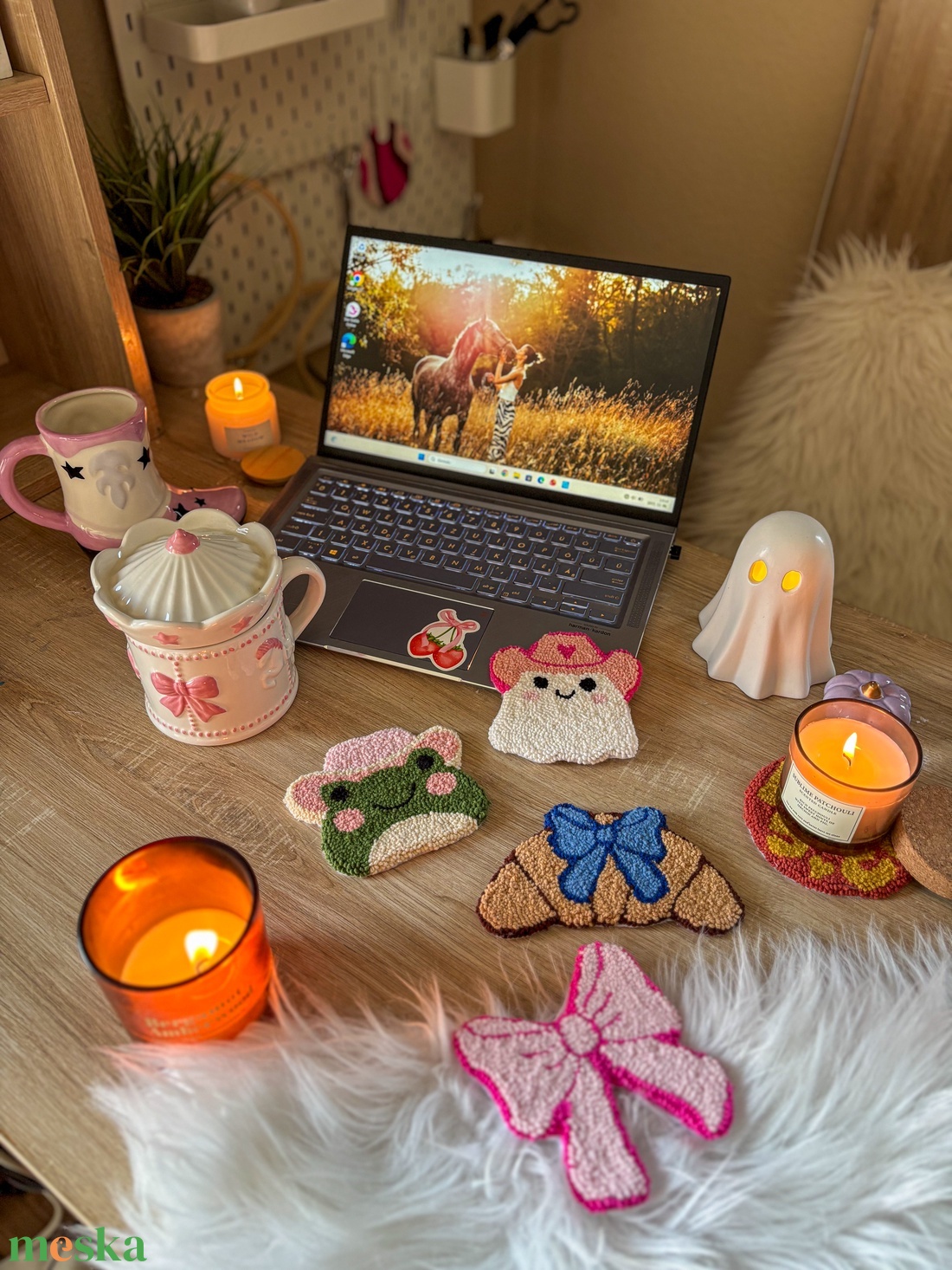 Hímzett poháralátét, Love you  - otthon & életmód - dekoráció - dísztárgy - Meska.hu