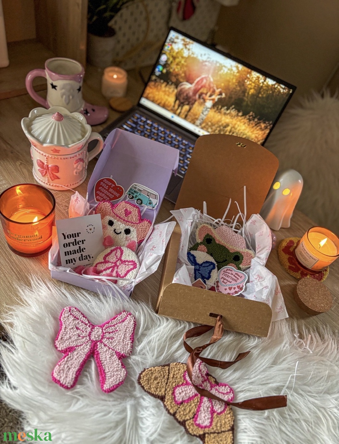 Hímzett poháralátét, barna kalapos cowboy szellem - otthon & életmód - dekoráció - asztal és polc dekoráció - asztaldísz - Meska.hu