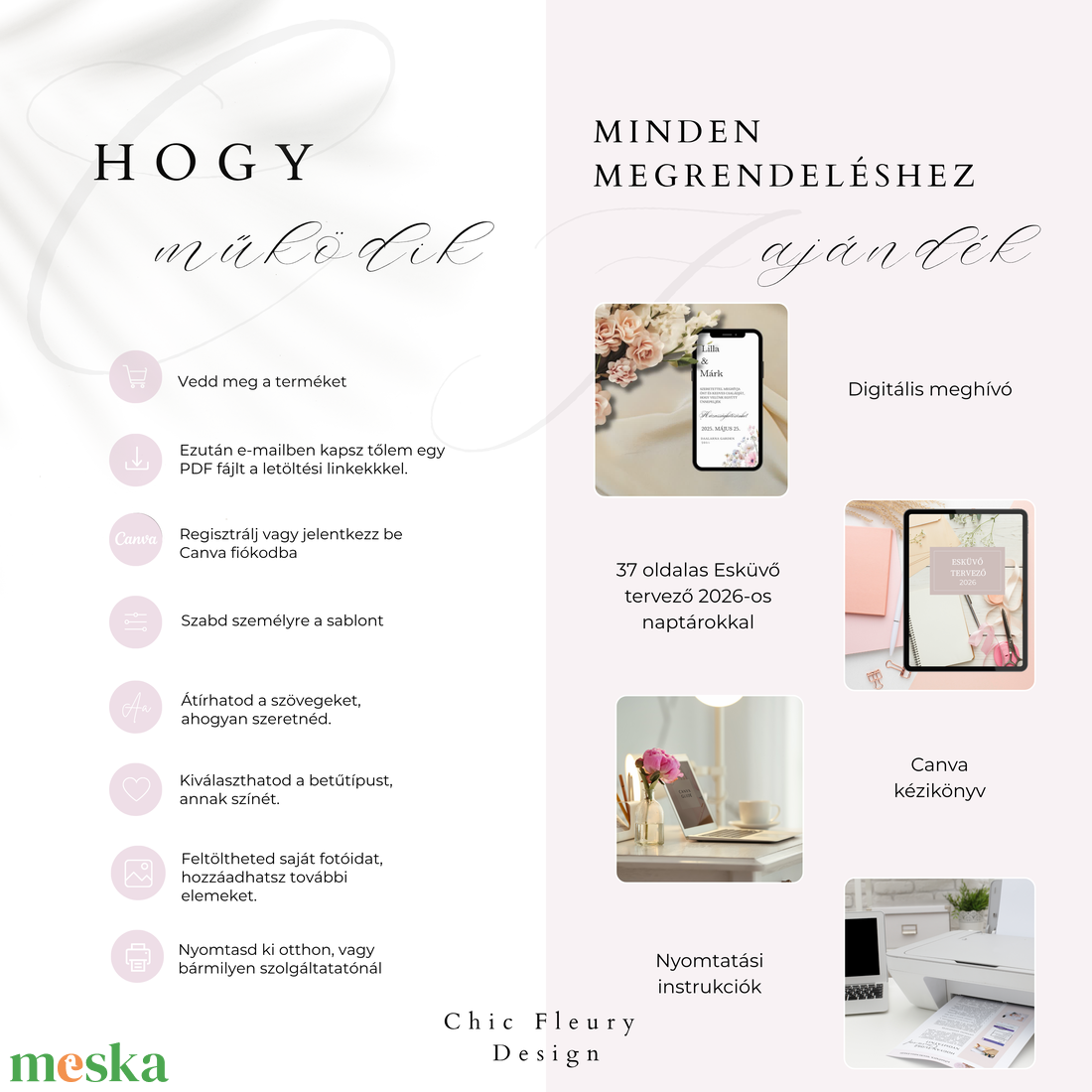 Esküvői meghívó digitális Canva prémium sablon csomag, Wildflower Collection - művészet - grafika & illusztráció - digitális - Meska.hu