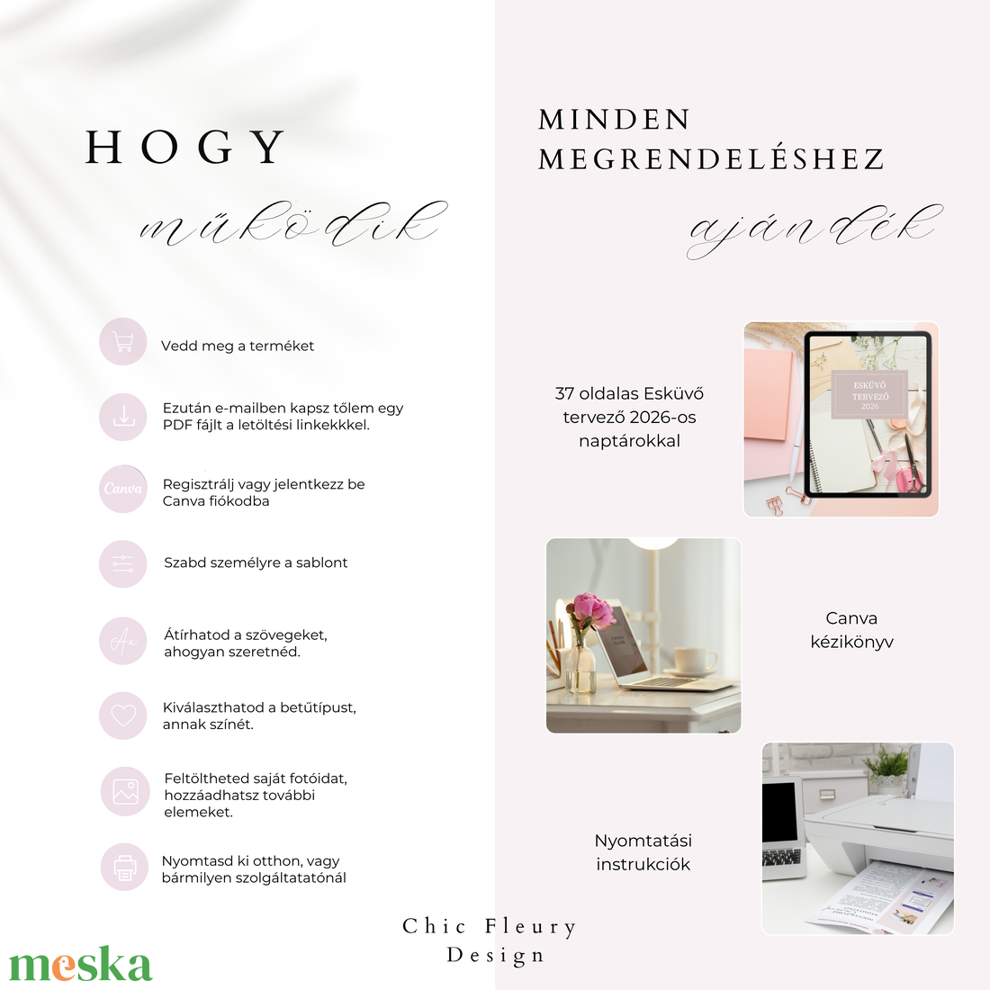 Esküvői meghívó digitális Canva alap sablon csomag, Natural Grace Collection - művészet - grafika & illusztráció - digitális - Meska.hu