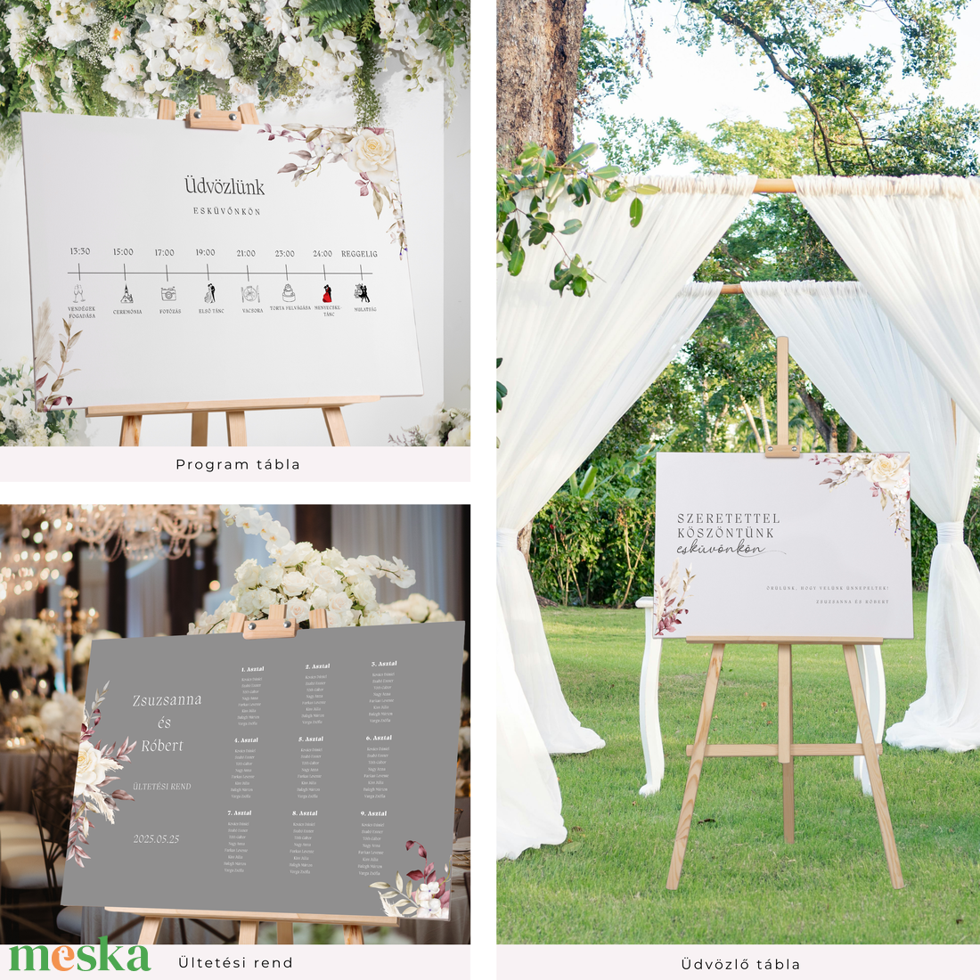 Esküvői meghívó digitális Canva alap sablon csomag, Natural Grace Collection - művészet - grafika & illusztráció - digitális - Meska.hu