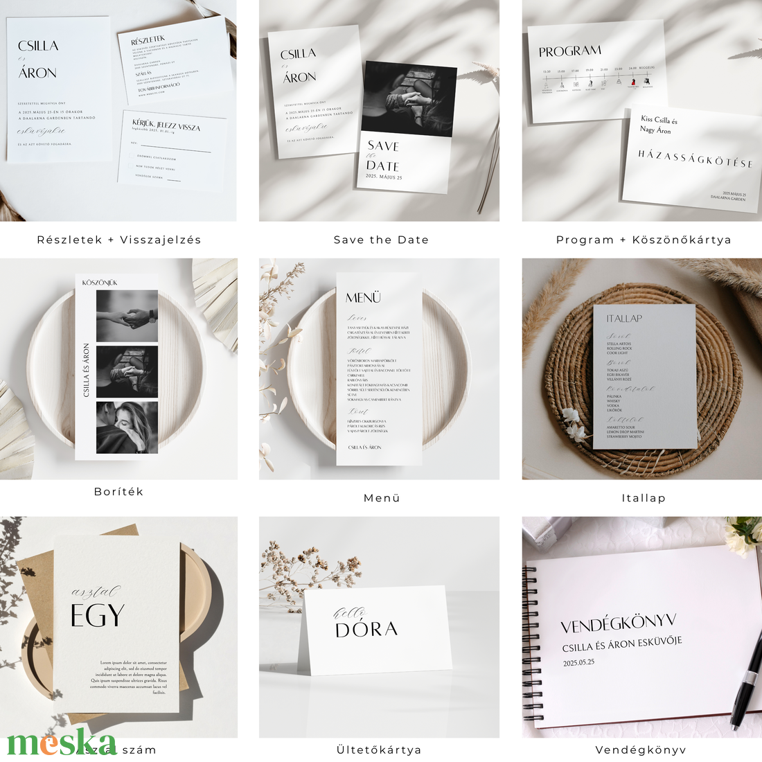 Esküvői meghívó digitális Canva alap sablon csomag, Minimalist Collection - művészet - grafika & illusztráció - digitális - Meska.hu Esküvői meghívó digitális Canva alap sablon csomag, Minimalist Collection - művészet - grafika & illusztráció - digitális - Meska.hu