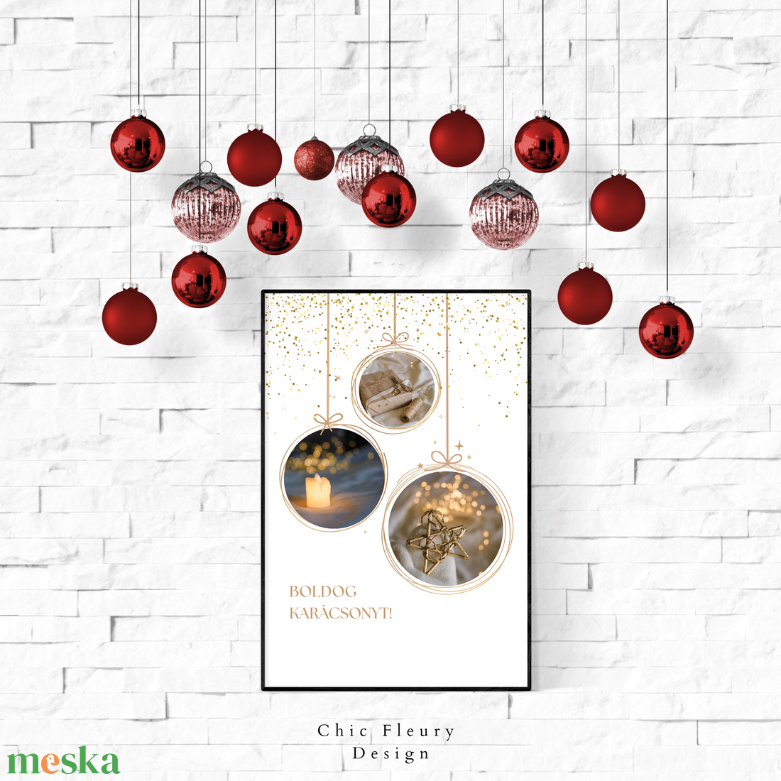 Ünnepi pillanatok üdvözlőlap, poszter, falikép digitális, nyomtatható Canva sablon - művészet - grafika & illusztráció - digitális - Meska.hu