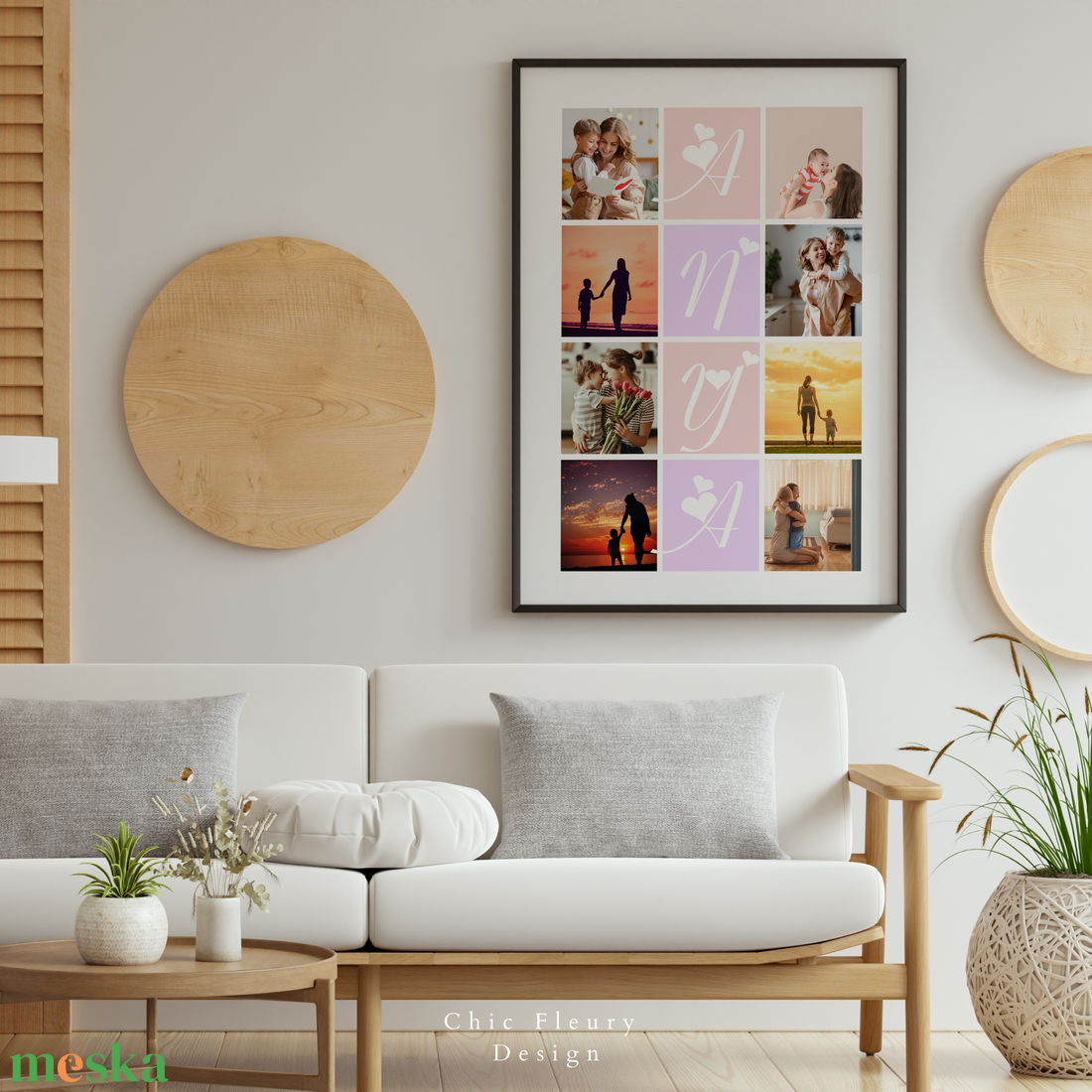 Anya és Apa fotókollázs digitális, nyomtatható Canva sablon poszter - művészet - grafika & illusztráció - digitális - Meska.hu