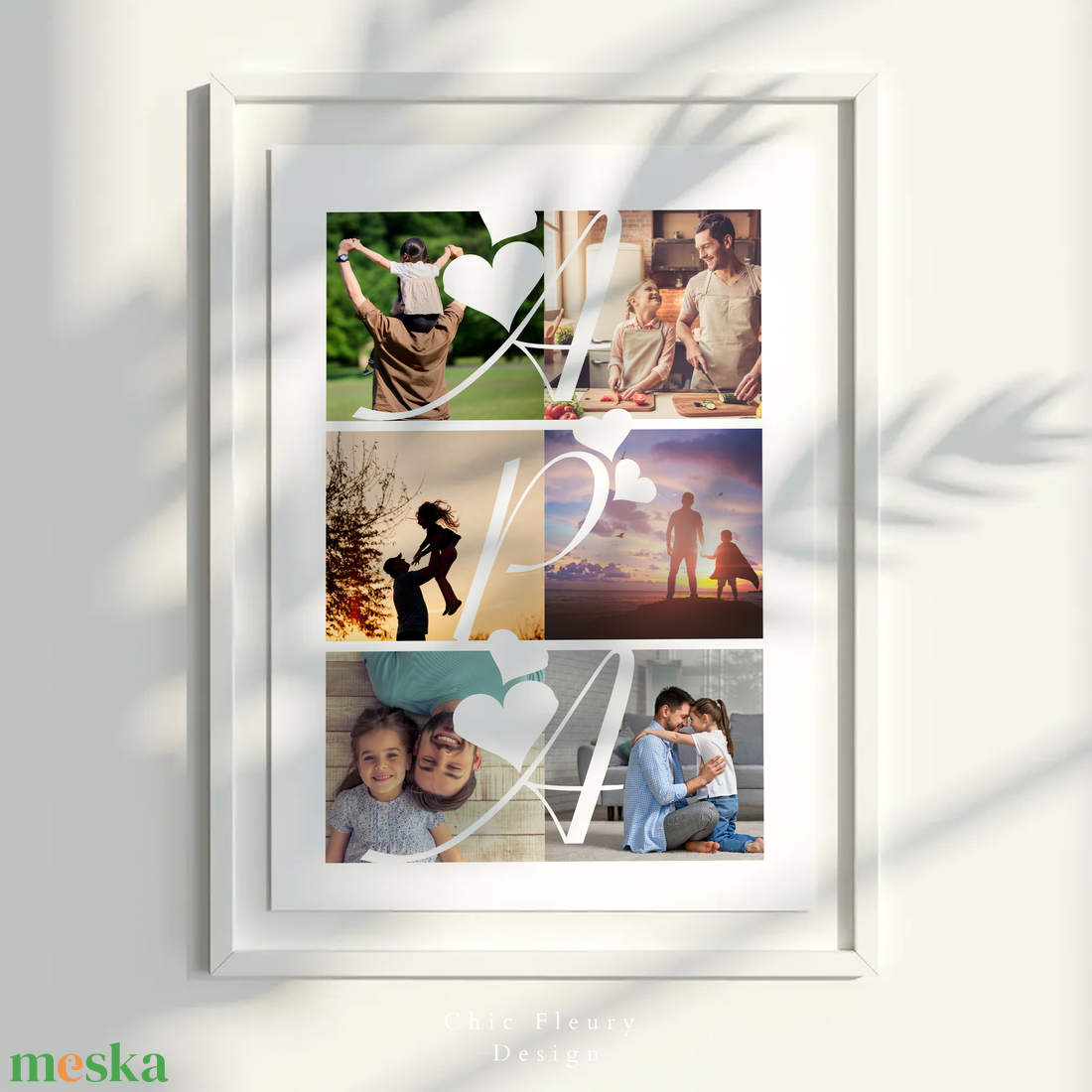 Anya és Apa fotókollázs digitális, nyomtatható Canva sablon poszter - művészet - grafika & illusztráció - digitális - Meska.hu