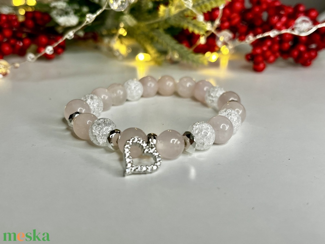 Rózsakvarc, hegyikristály, hematit karkötő - ékszer - karkötő - charm karkötő - Meska.hu Rózsakvarc, hegyikristály, hematit karkötő - ékszer - karkötő - charm karkötő - Meska.hu