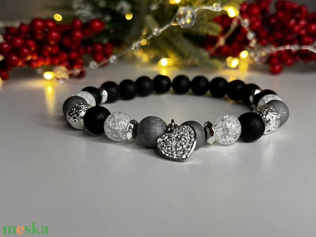 Ónix  Achát geóda  Hegyikristály  Hematit karkötő - ékszer - karkötő - charm karkötő - Meska.hu Ónix  Achát geóda  Hegyikristály  Hematit karkötő - ékszer - karkötő - charm karkötő - Meska.hu