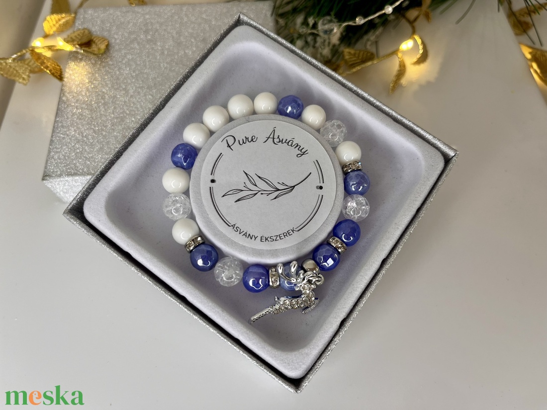 Kagyló  Galvanizált achát  Hegyikristály karkötő szarvas medállal - ékszer - fülbevaló - lógó fülbevaló - Meska.hu  Kagyló  Galvanizált achát  Hegyikristály karkötő szarvas medállal - ékszer - fülbevaló - lógó fülbevaló - Meska.hu