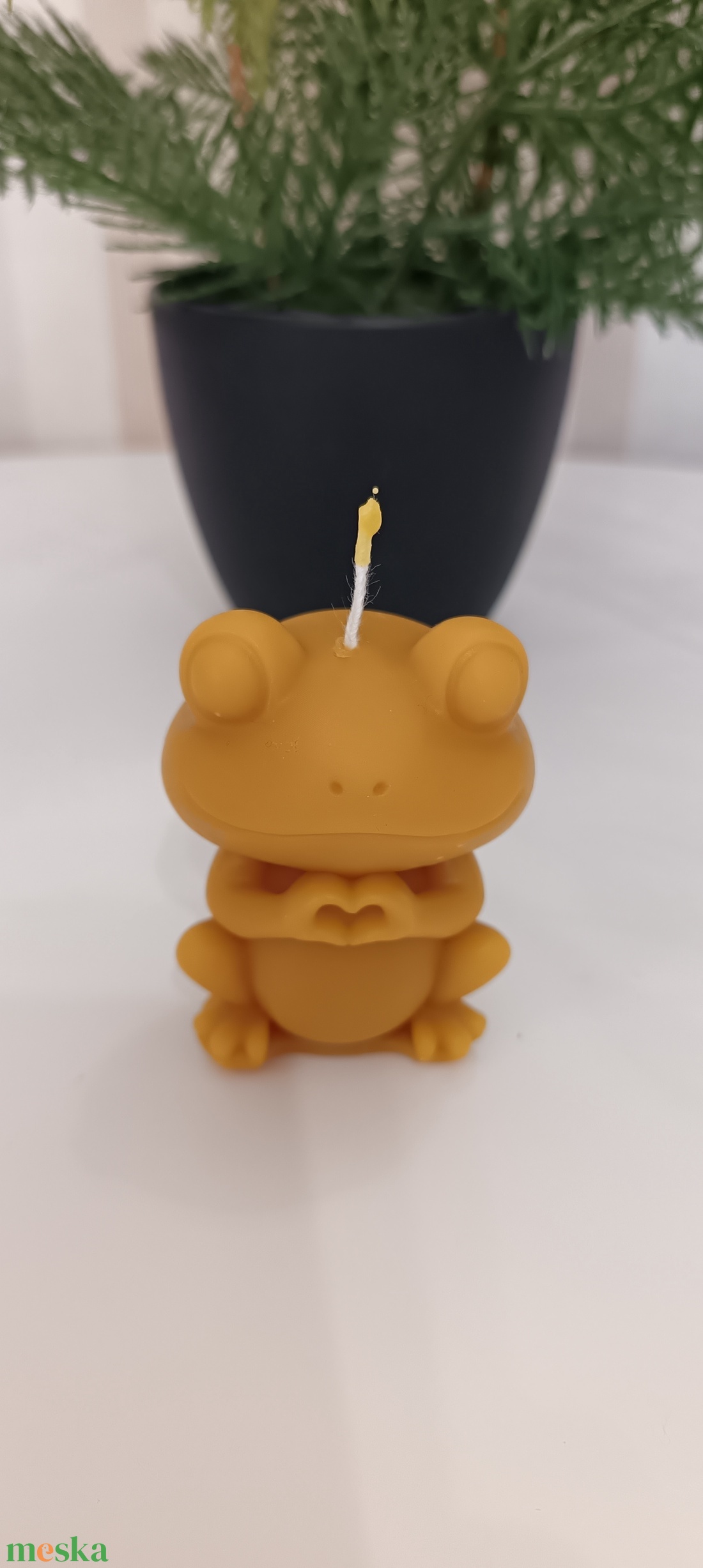 Szívet mutató béka - ajándék méhviasz gyertya - otthon & életmód - gyertya, illat, aroma - gyertya - Meska.hu