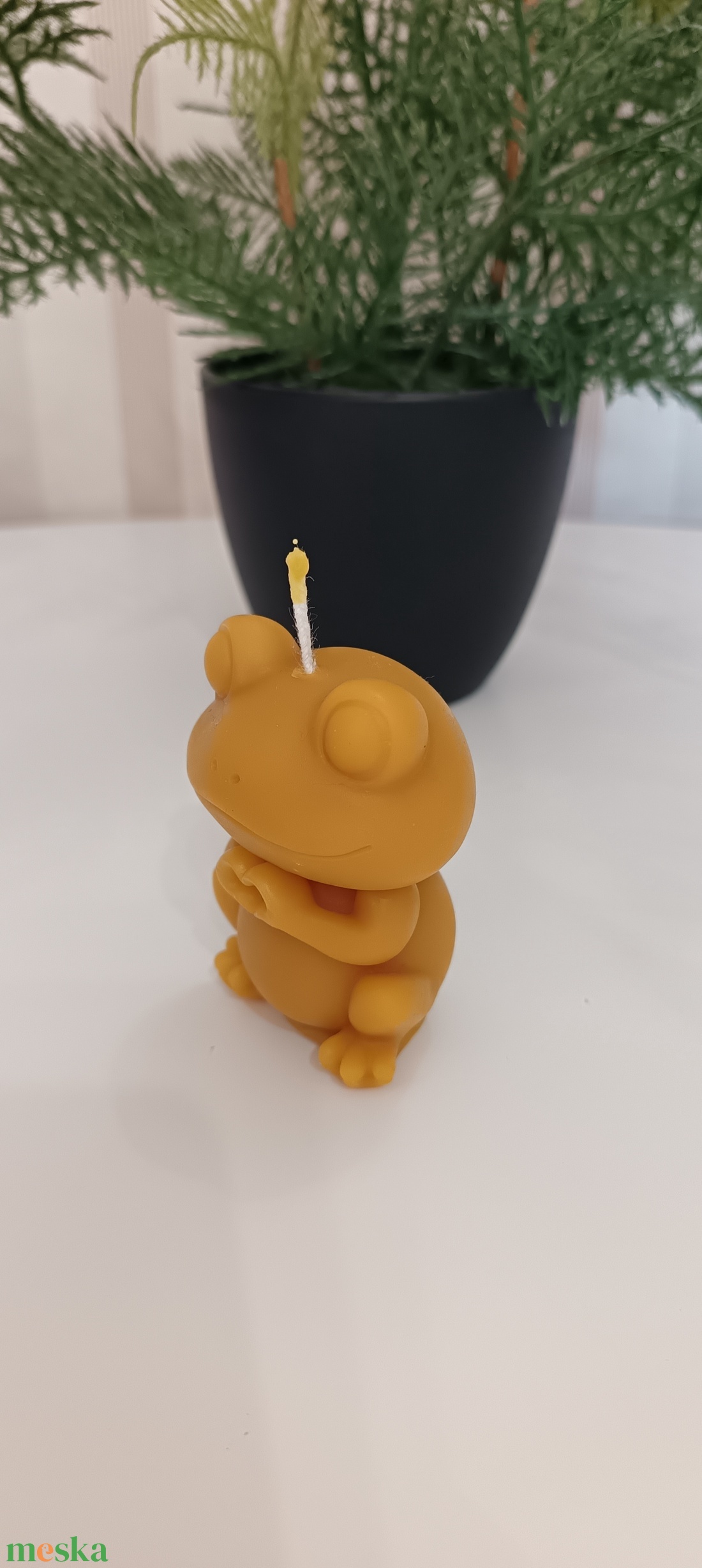 Szívet mutató béka - ajándék méhviasz gyertya - otthon & életmód - gyertya, illat, aroma - gyertya - Meska.hu