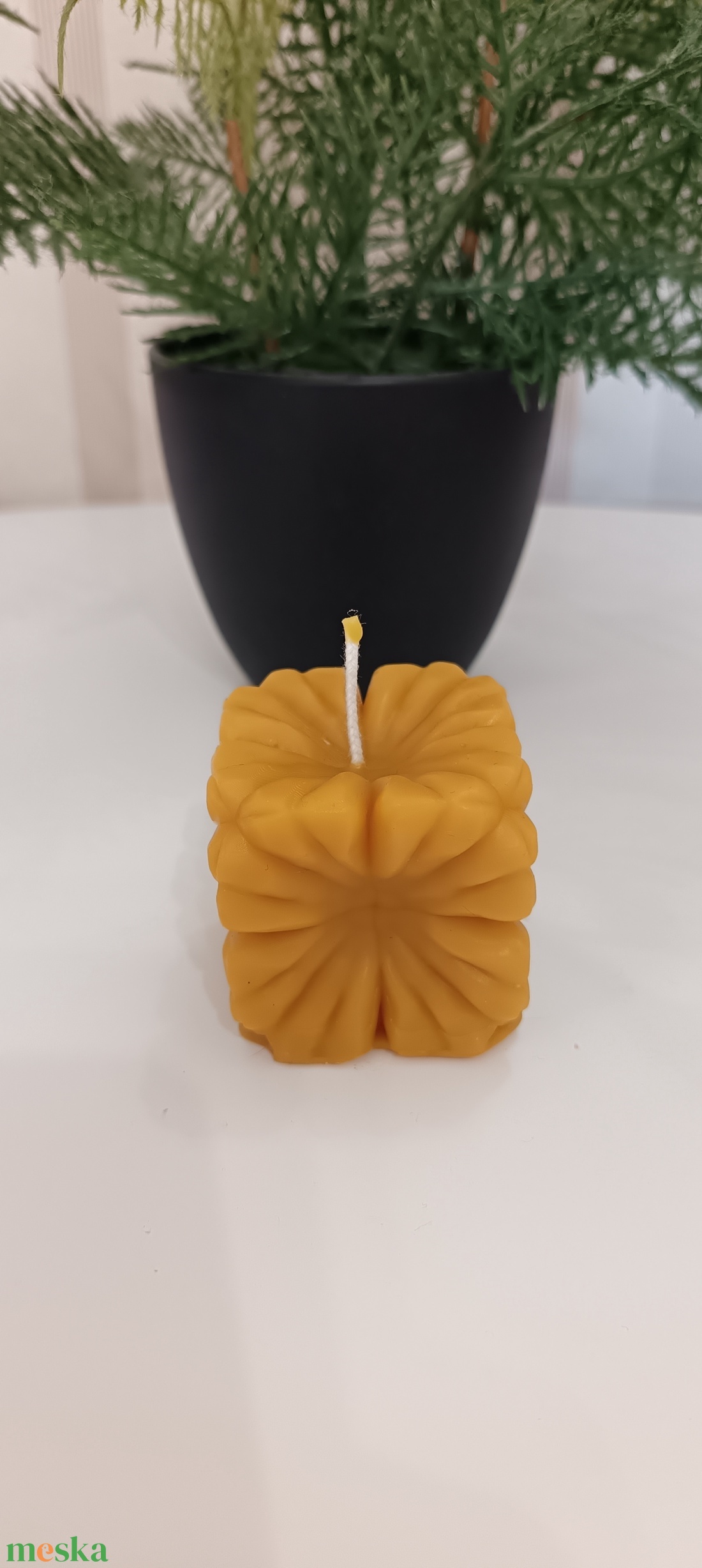 Kocka gyertya - dekor méhviasz gyertya - otthon & életmód - gyertya, illat, aroma - gyertya - Meska.hu