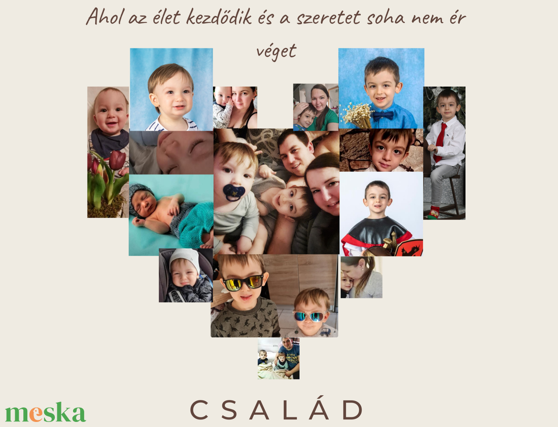 Családi Szív Kollázs - otthon & életmód - dekoráció - kép & falikép - mozaik kép - Meska.hu Családi Szív Kollázs - otthon & életmód - dekoráció - kép & falikép - mozaik kép - Meska.hu