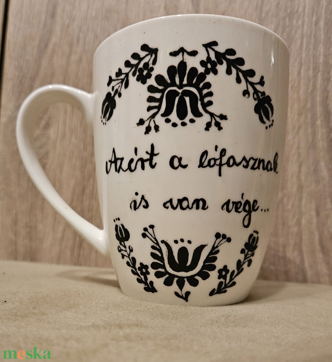 Népi motívumos, személyre szabható feliratos bögre - otthon & életmód - konyhafelszerelés, tálalás - tálalás - bögre & csésze - Meska.hu